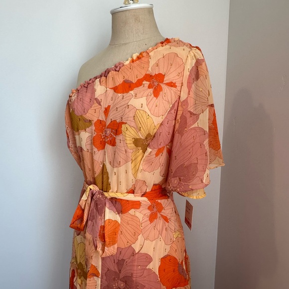 🆕TAYLOR one shoulder midi floral dress size 14 - Picture 5 of 8